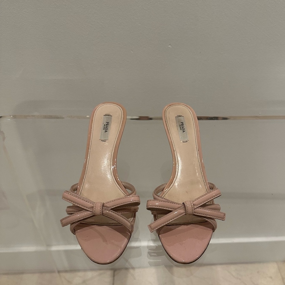 Prada Pink Bow Slide Sandals
